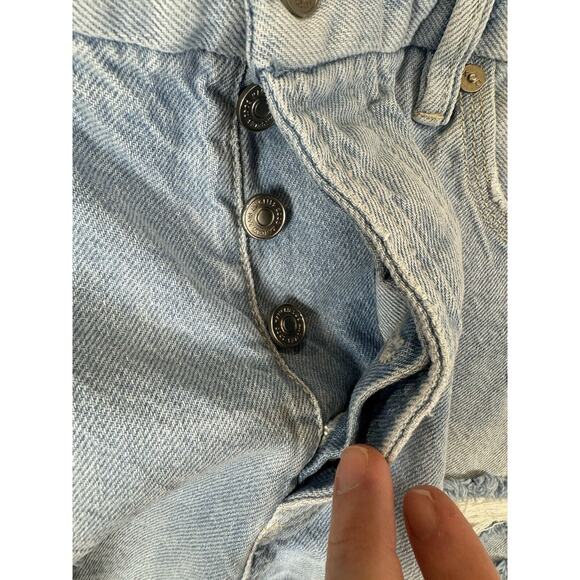 Kancan Juniors Lt Wash Distressed High Rise Cut-off Denim Shorts Cotton Sz 9 - Picture 3 of 8